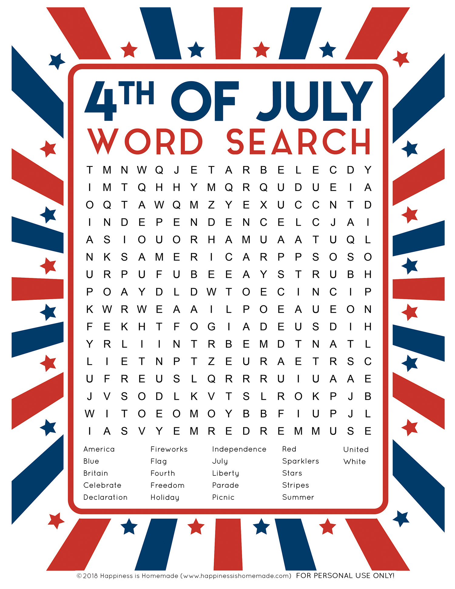This Fun Printable Th Of July Word Search Puzzle Is A Ton Word
