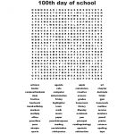 100Th Day Of School Word Search   Wordmint