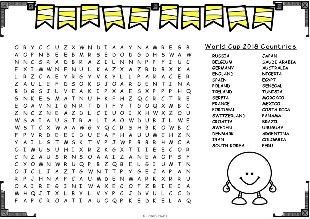 2018 Fifa World Cup Wordsearches – Mash.ie