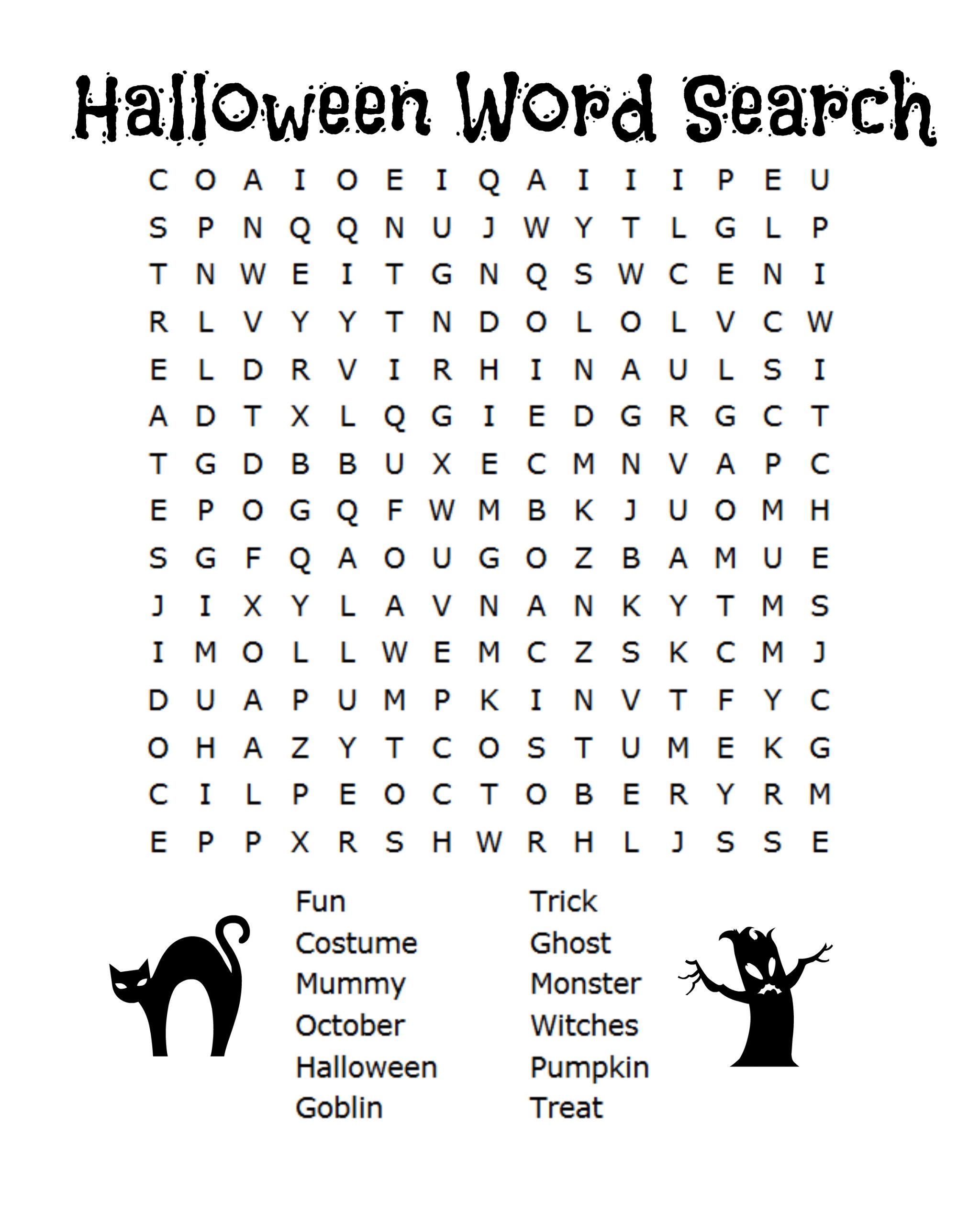 26 Spooky Halloween Word Searches | Kittybabylove | Word Search Printable