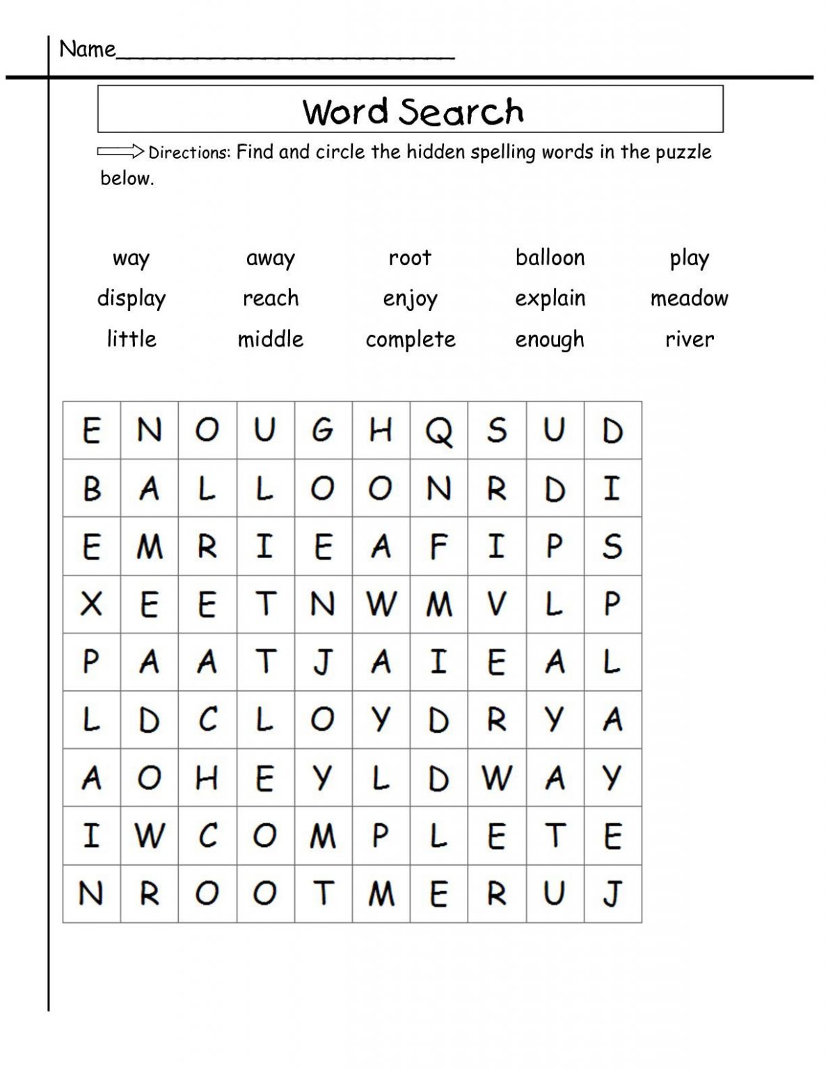 2Nd Grade Word Search | Sight Word Worksheets, 2Nd Grade | Word Search ...