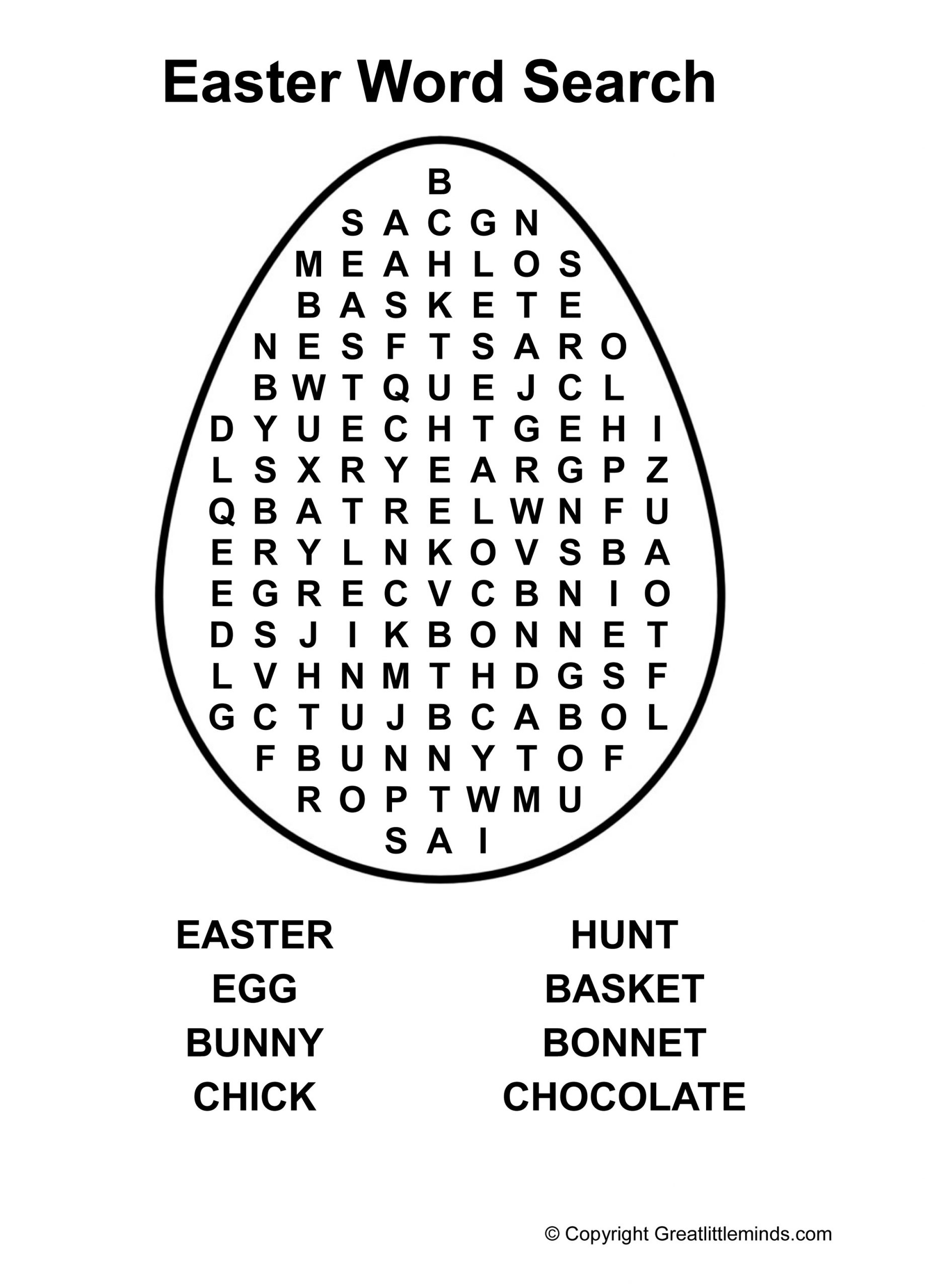 Easter Word Search Printable PDF - Word Search Printable