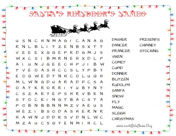 Christmas Word Search Printables For Adults