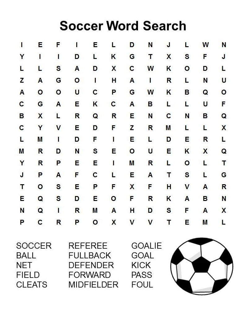34 End-To-End Football Word Search Puzzles For You