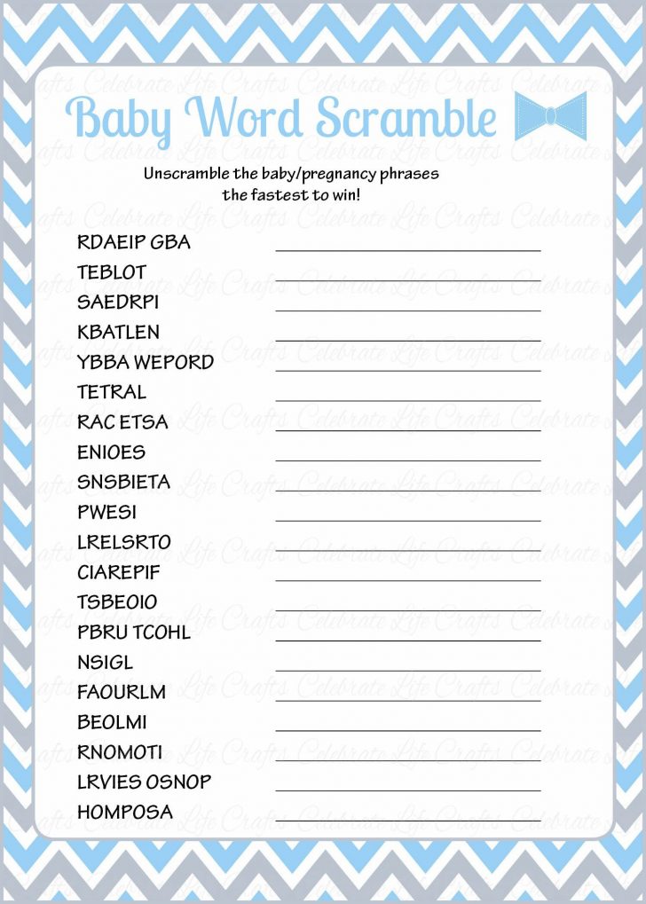 Free Printable Baby Shower Word Search With Answer Key