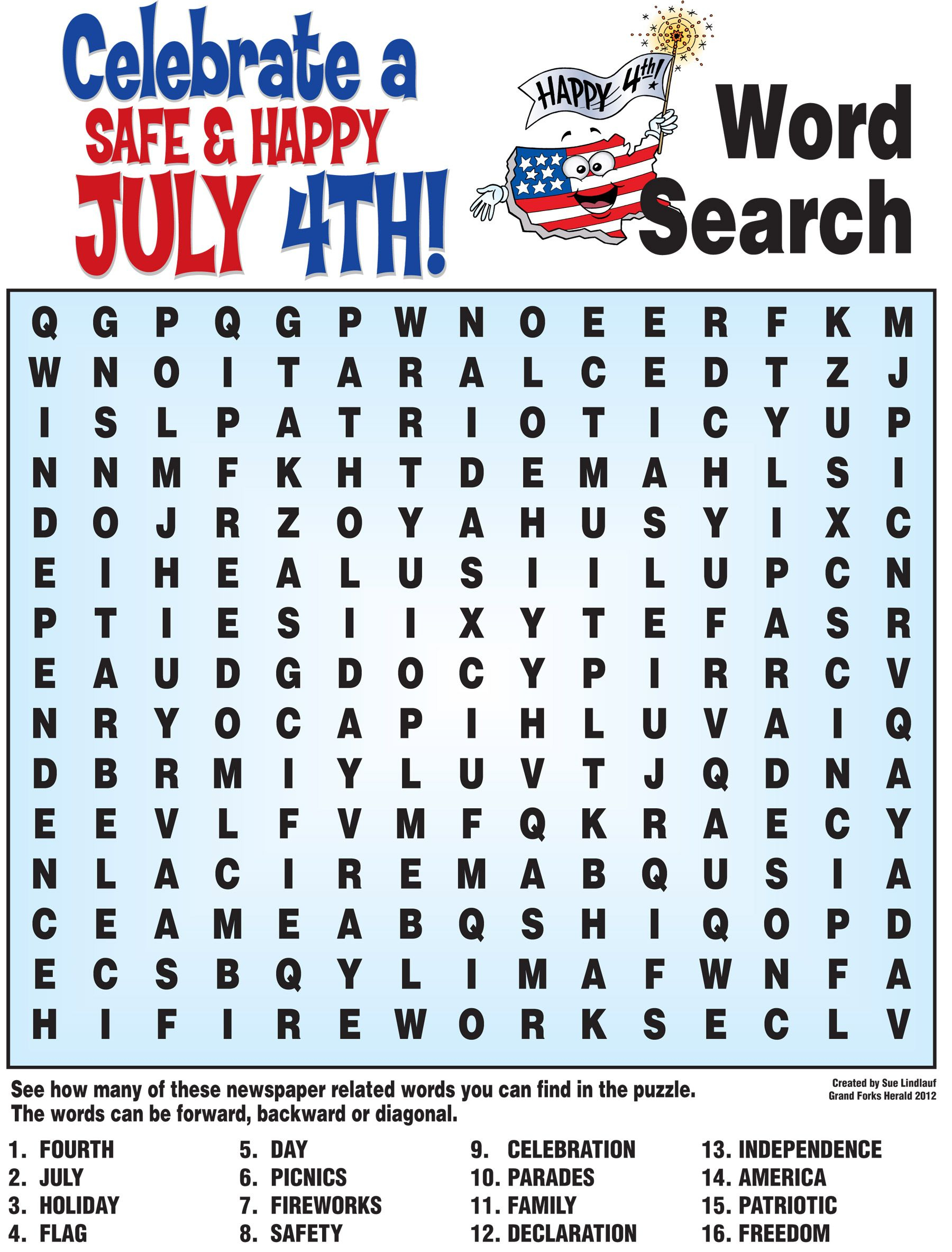 4Th Of July Word Search, History Quiz And More! | 4Th Of