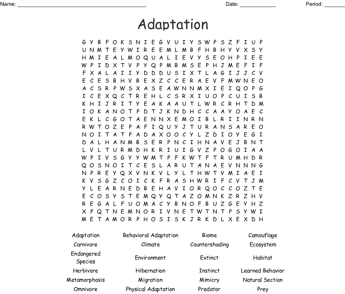 Mammal Word Search - Worksheet24