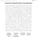 Animal Classification Vocabulary Word Search   Wordmint