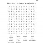 Atlas And Continent Word Search   Wordmint