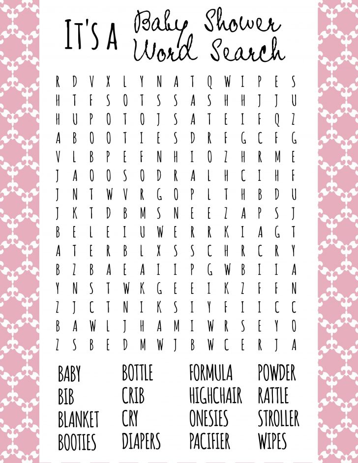 Baby Shower Word Search Games Free Printable