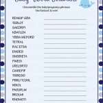 Baby Word Scramble   Printable Download   Navy Gray Whale