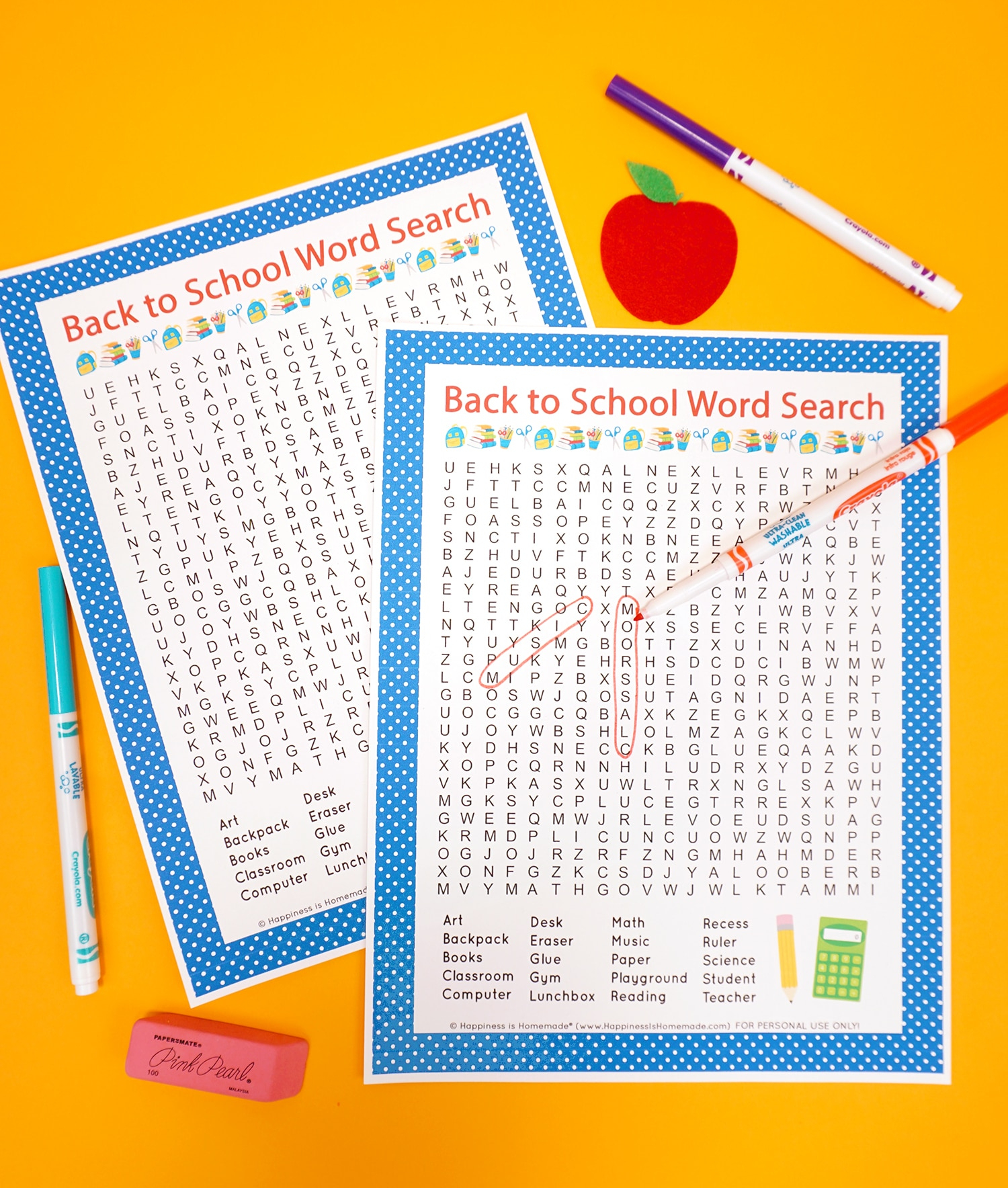 Back To School Word Search Printable - Happiness Is Homemade