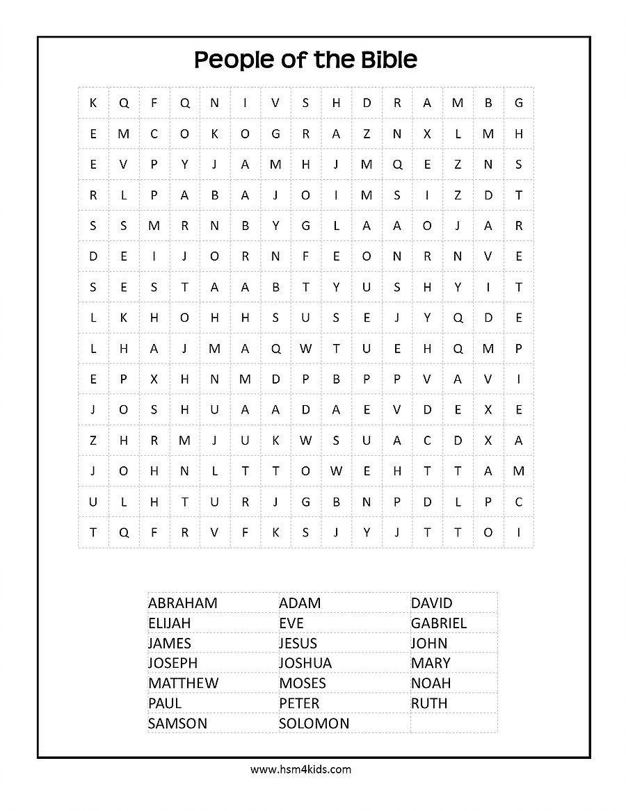 Bible People Word Search | Free Bible Printables, Bible For Kids