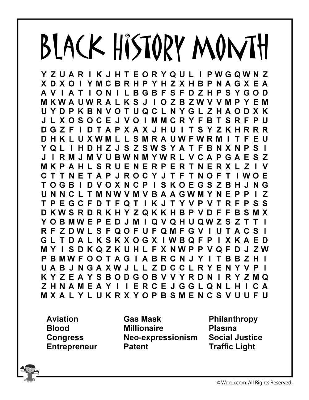 Word Search for Black History Month