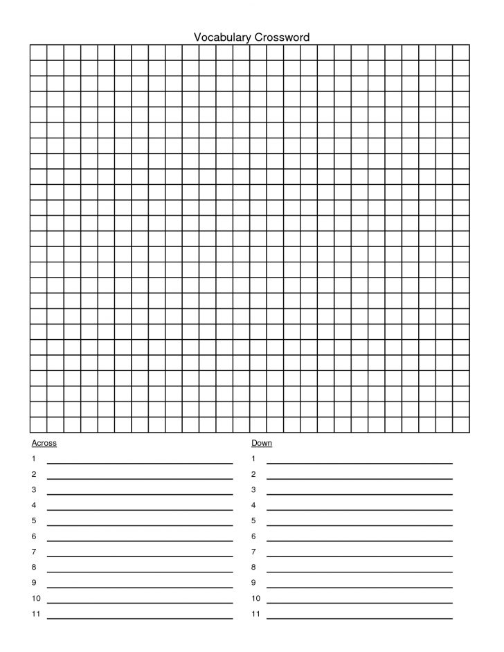 Blank Crossword Puzzle Template
