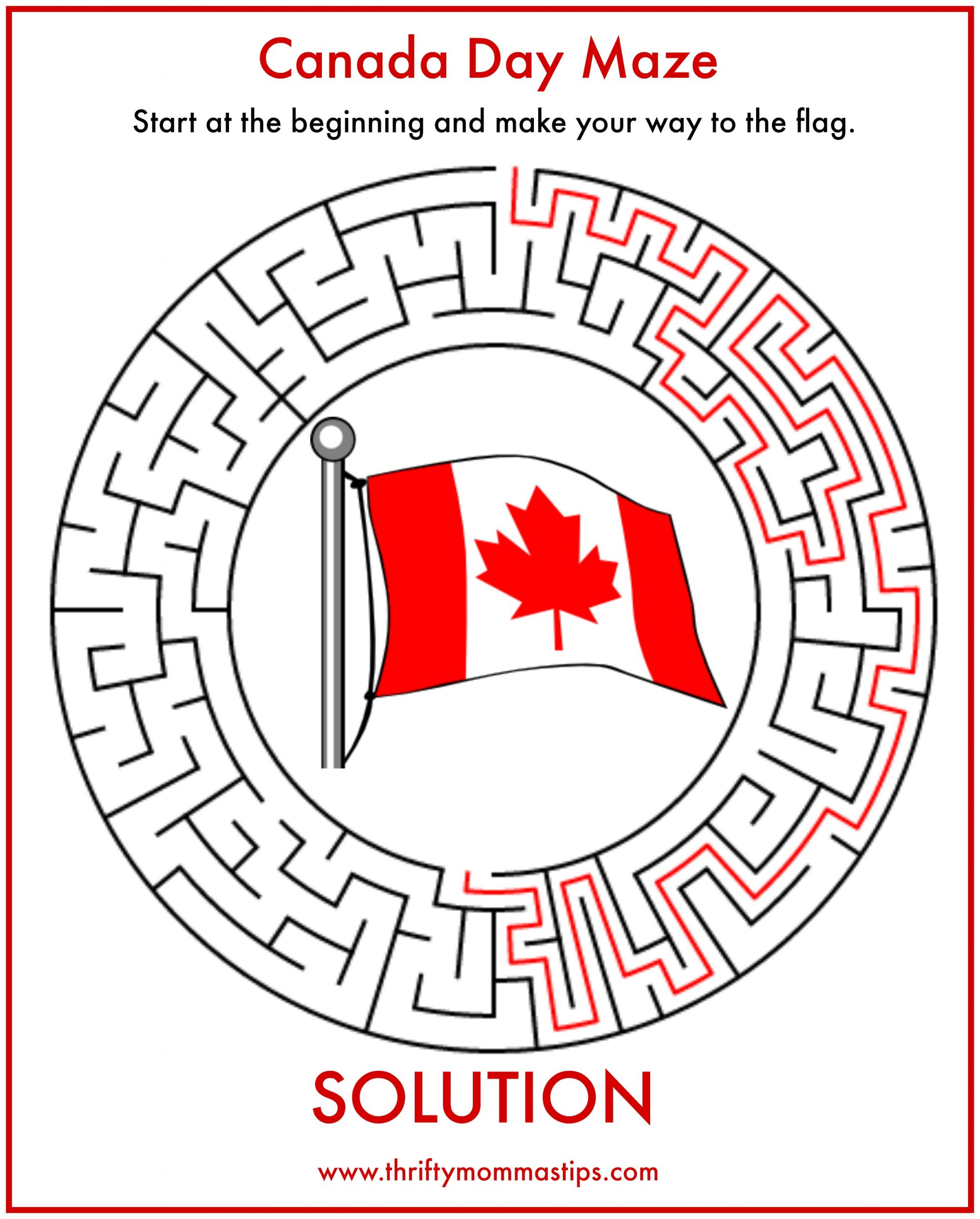 Canada Day Word Search