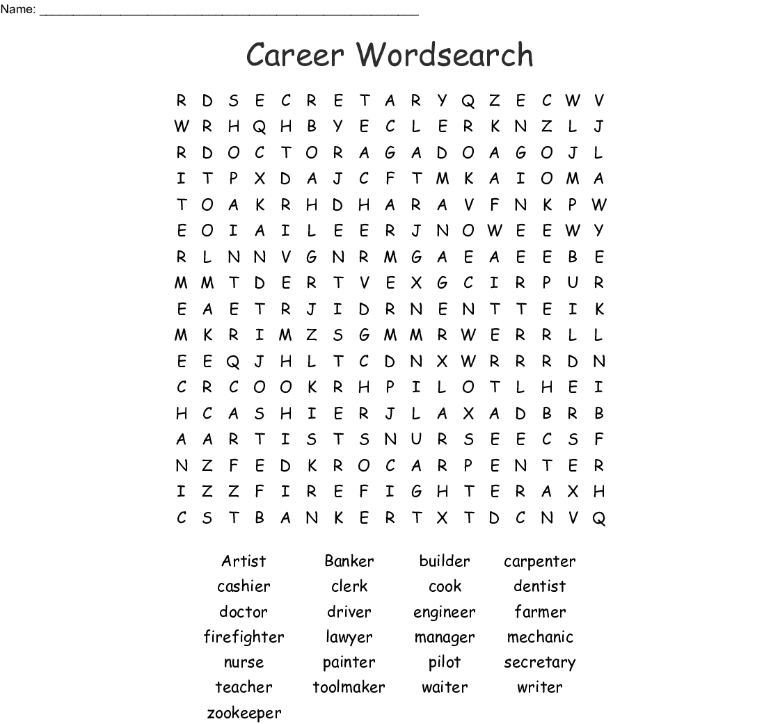 Stem Day Activity Science Career Word Search Fun Science Word Search Printable