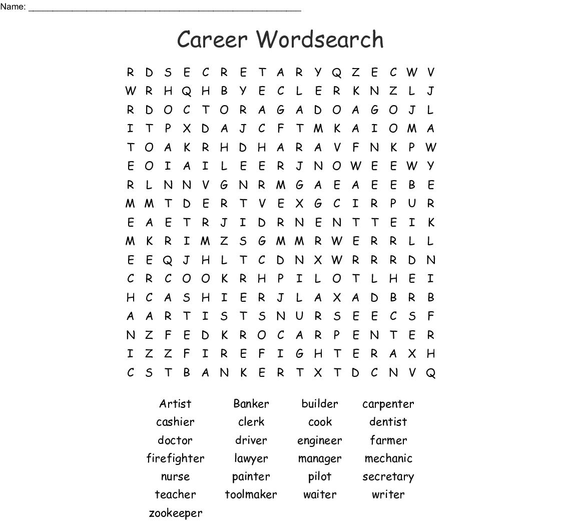 Career Wordsearch - Wordmint