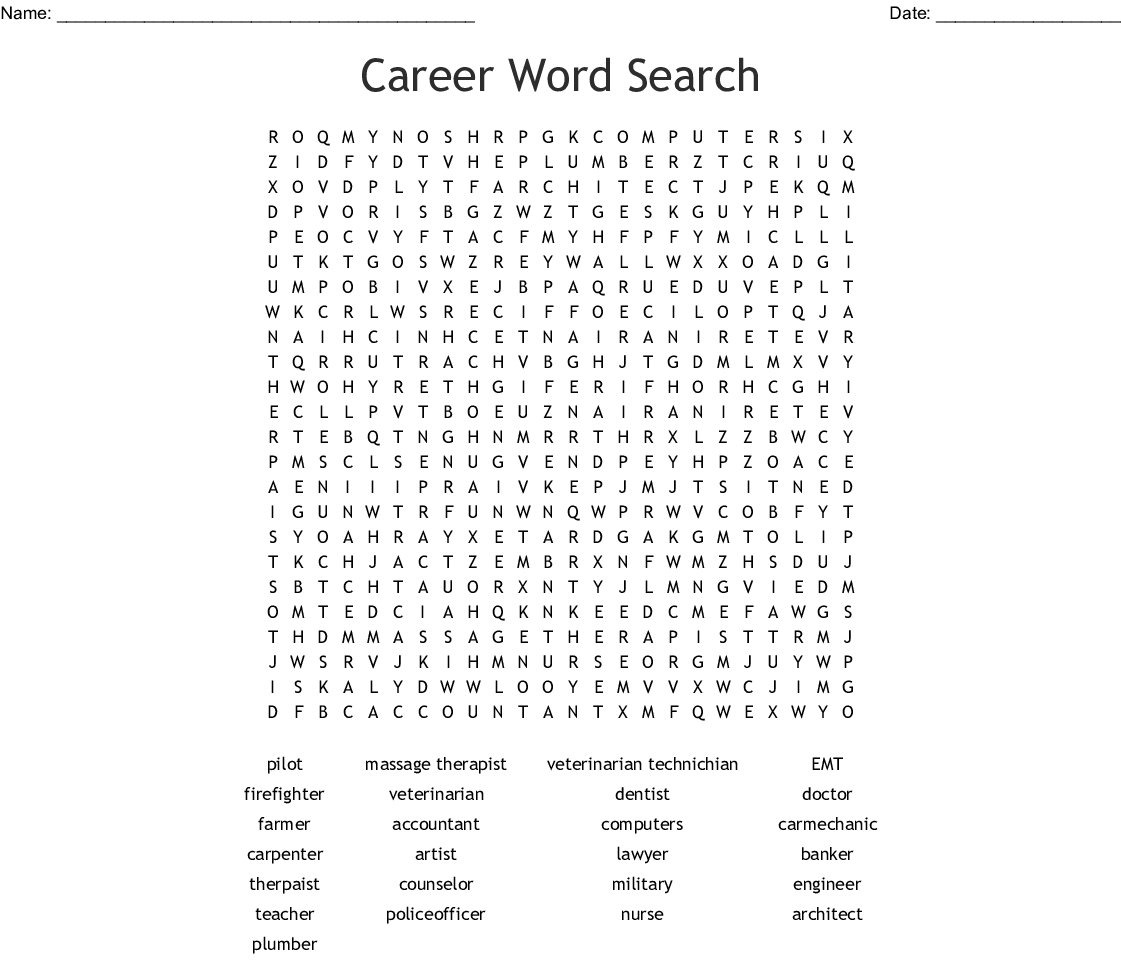 Career Wordsearch - Wordmint