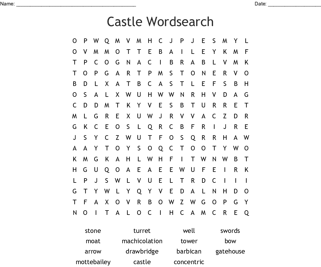 Castle Wordsearch - Wordmint