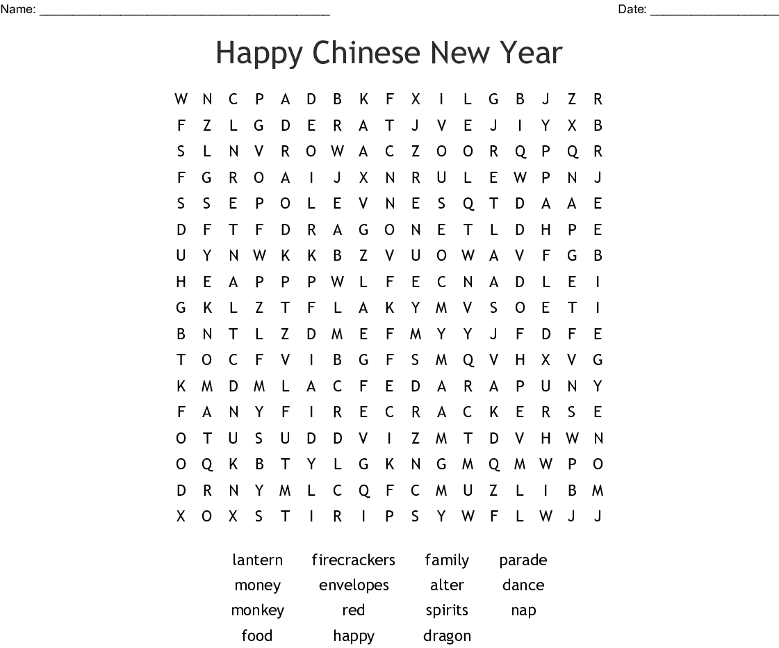 Chinese New Year Word Searches - Falep.midnightpig.co