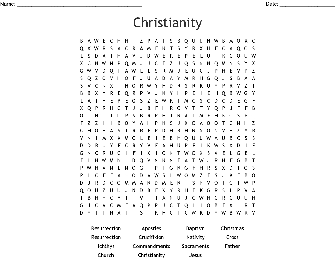 Christianity Word Search - Wordmint