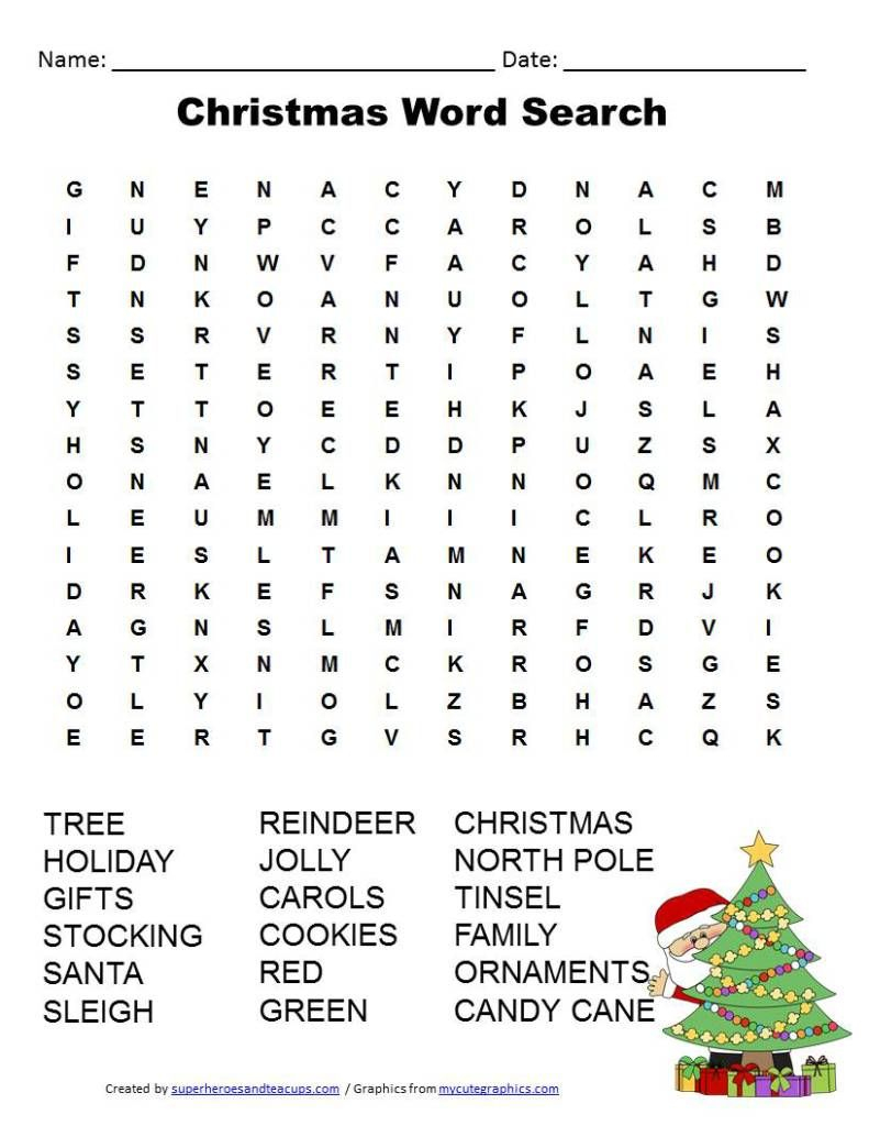 Christmas Word Search Free Printable | Christmas Words