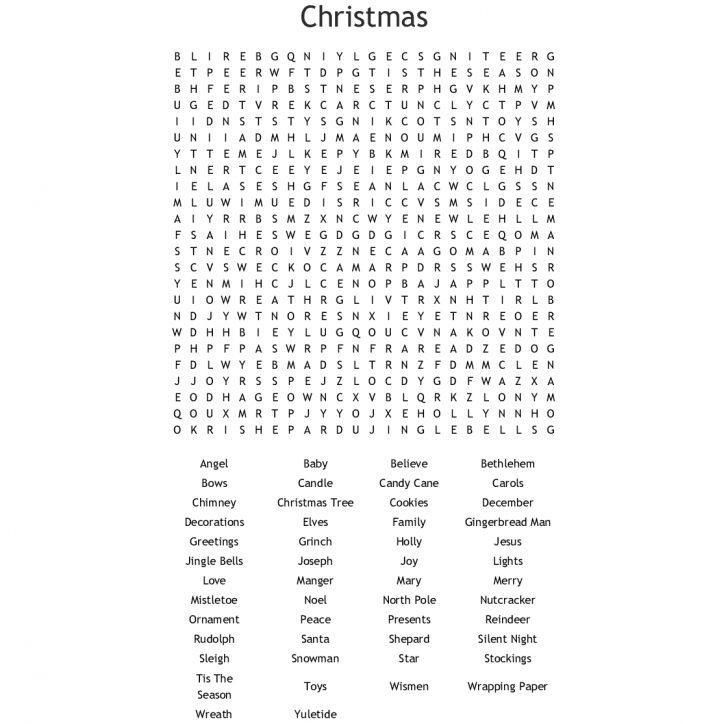 Hard Christmas Word Search Printable