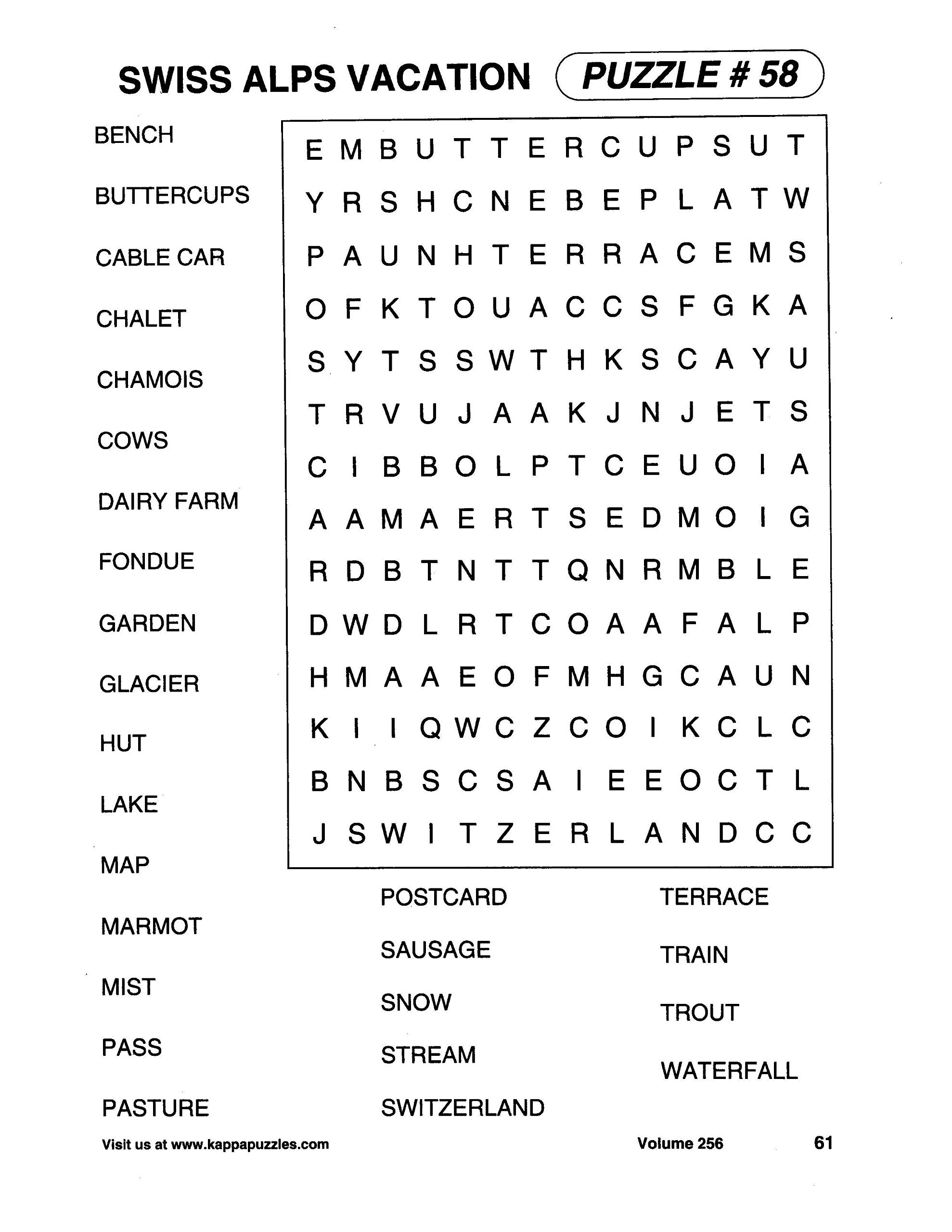 Large Printable Word Searches For Adults | Word Search ...