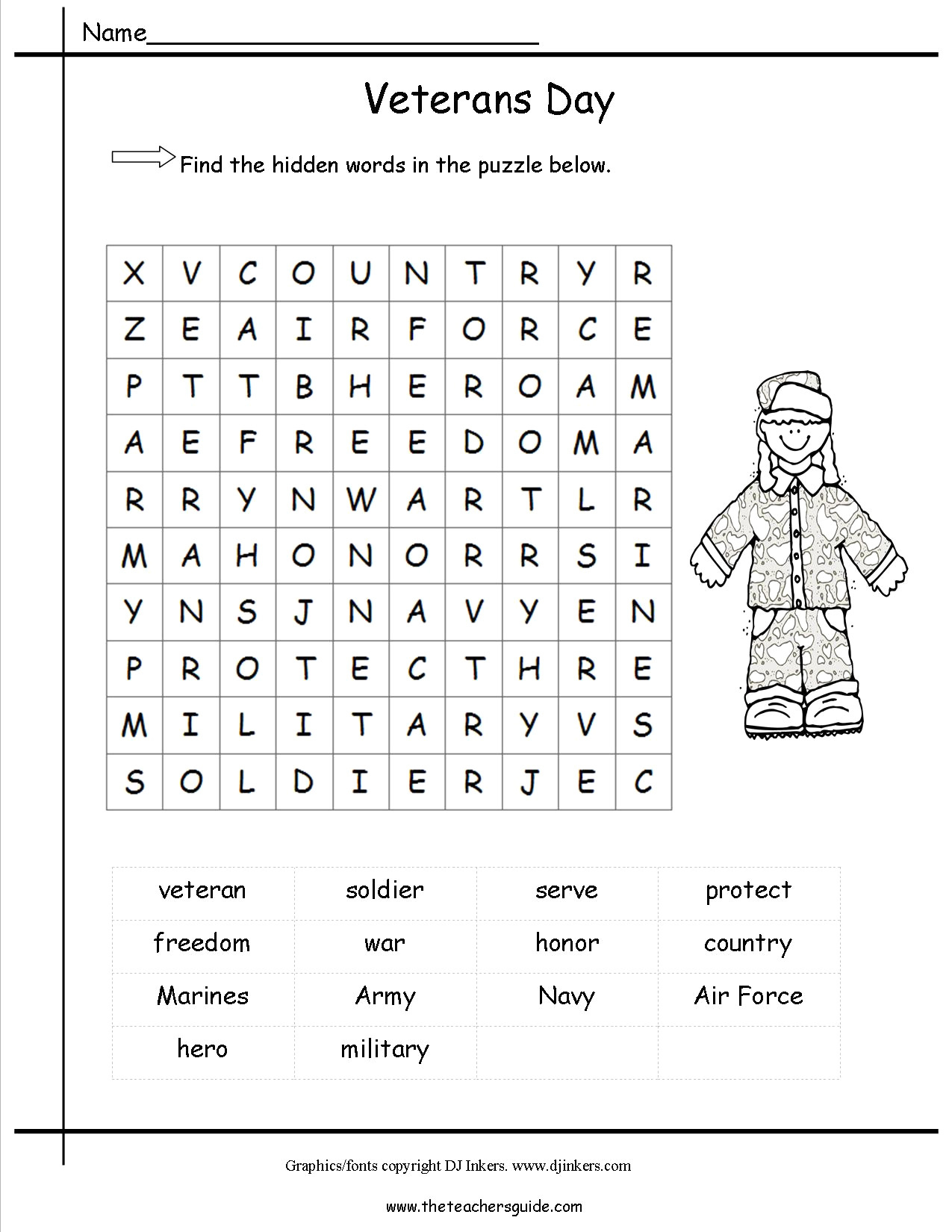 Coloring : Veterans Day Word Search Freeng Pages For Kids