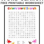 Colors Word Search   Free Printable For Kids