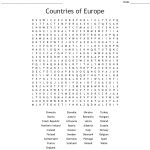 Countries Of Europe Word Search   Wordmint