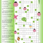 Crossword Spring   English Esl Worksheets For Distance