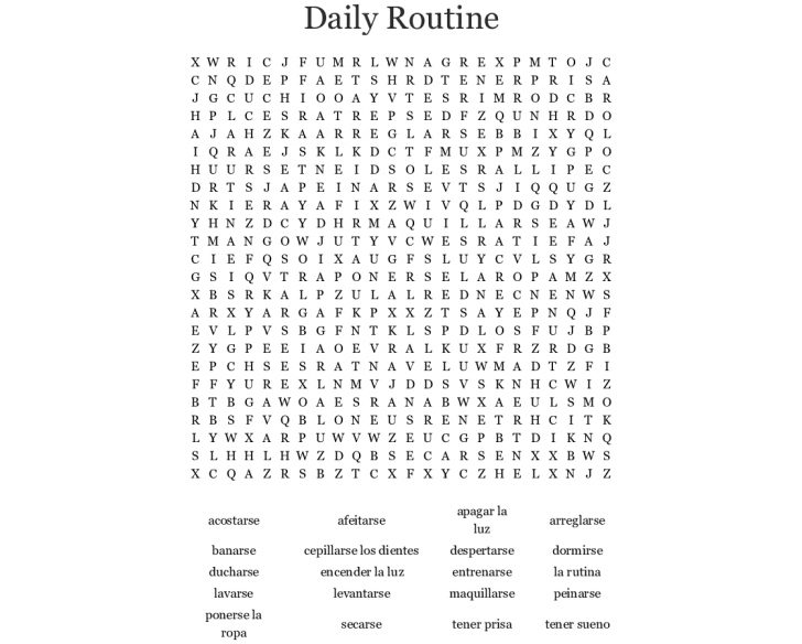 Daily Word Search Printable