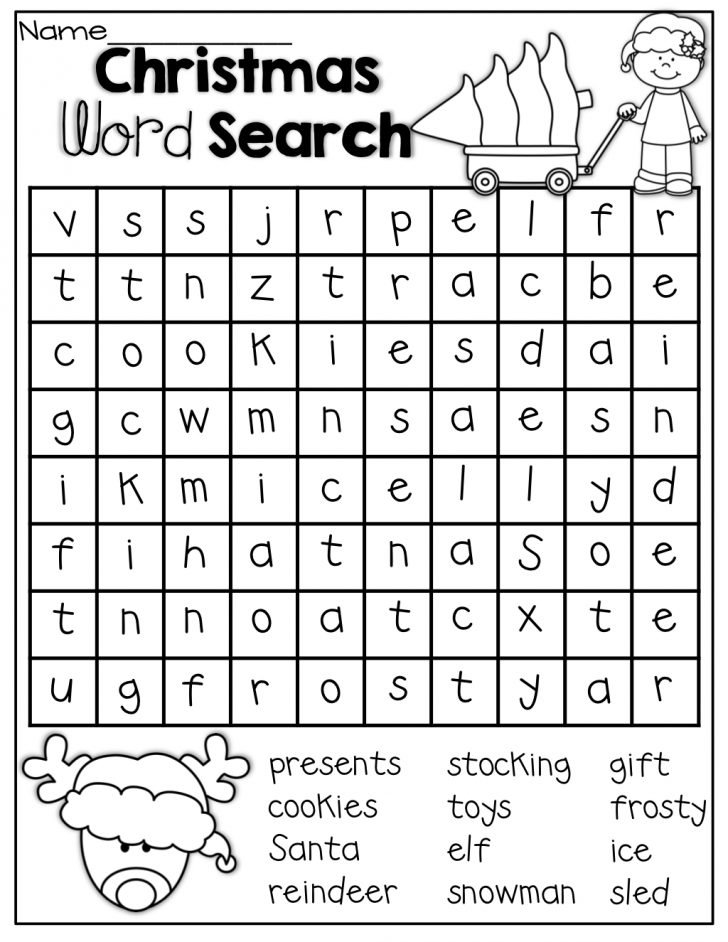 1st Grade Christmas Word Search Printable