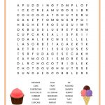 Desserts Word Search   Free Printable Worksheet
