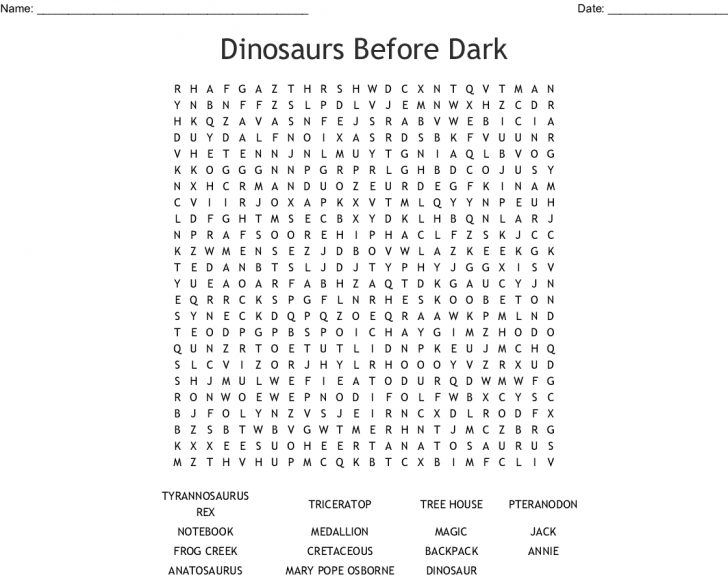 Dinosaur Word Search Printable