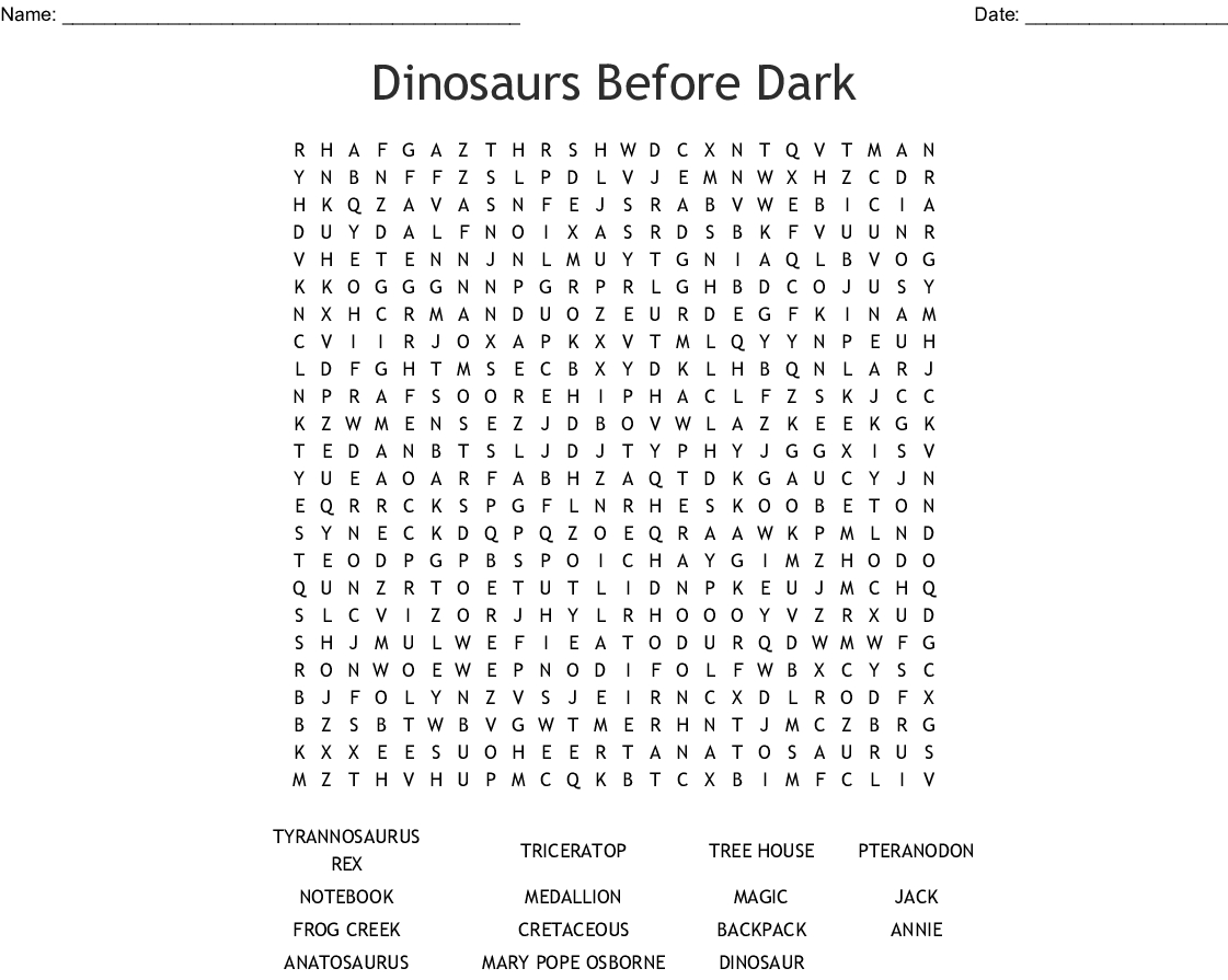 dinosaur word search printable word search printable