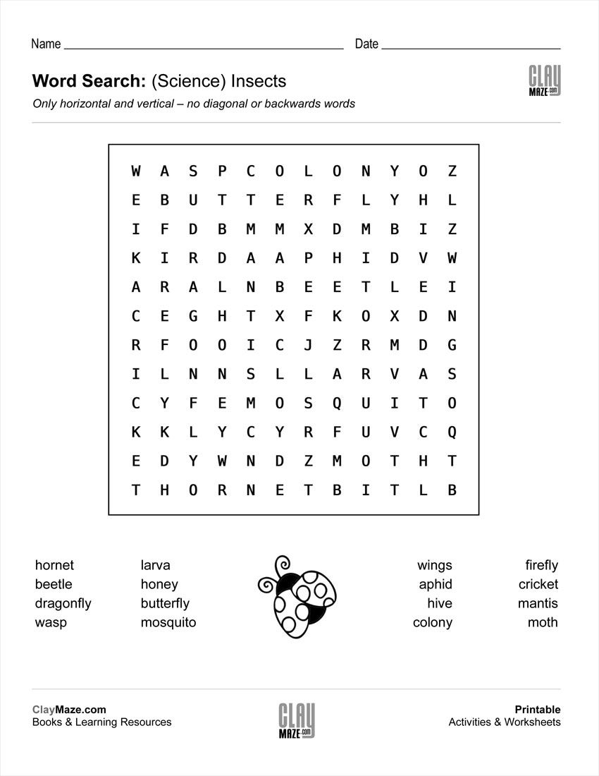 Download Our Free Word Search Puzzle - All About Insects