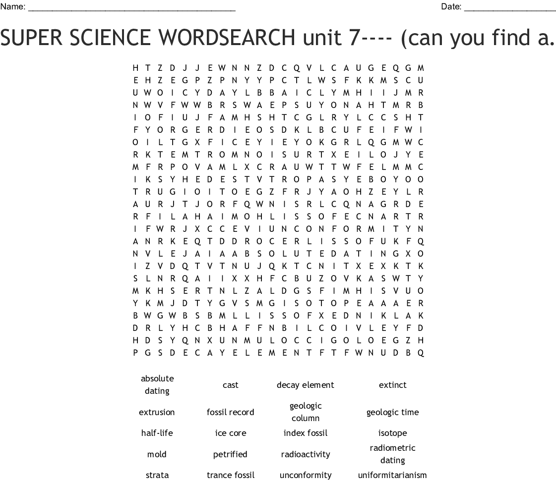 Earth Science Word Search - Wordmint