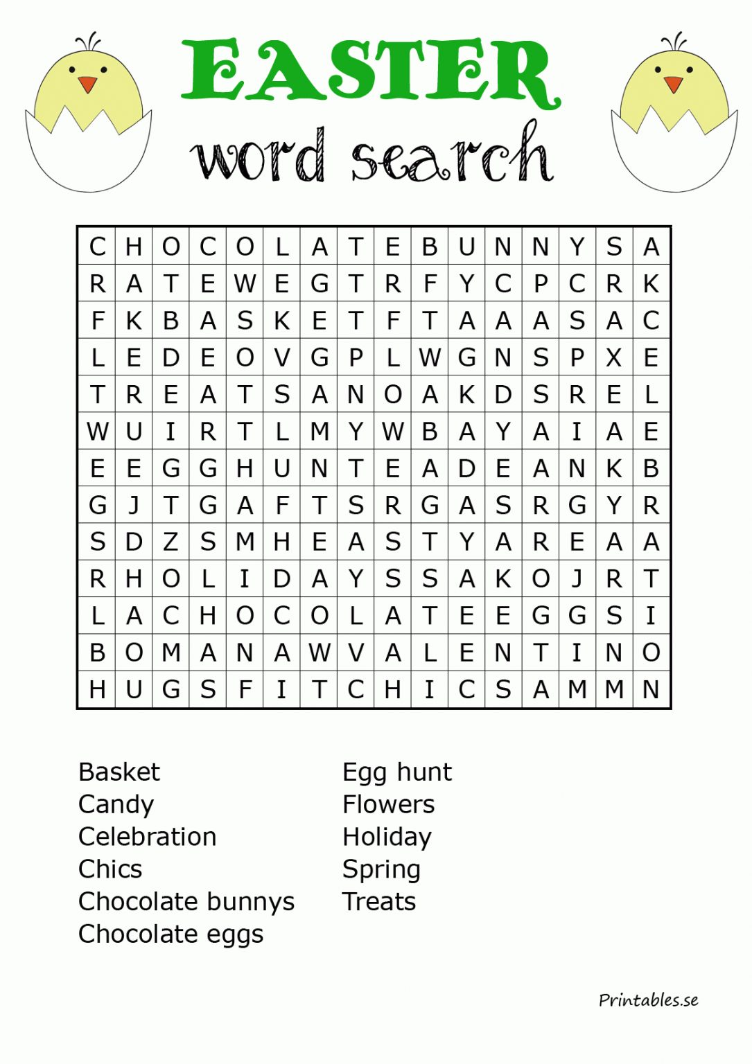 Easter Inspired Word Search 1 (Free Printable) Word Search Printable