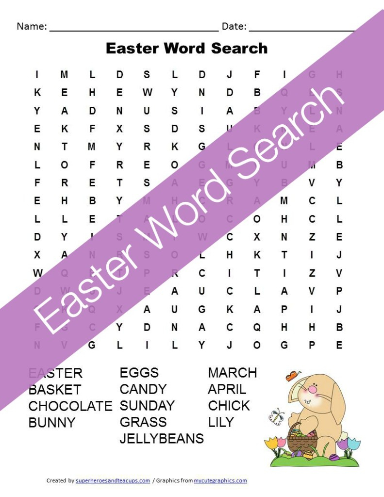 Easter Word Search Free Printable For Kids