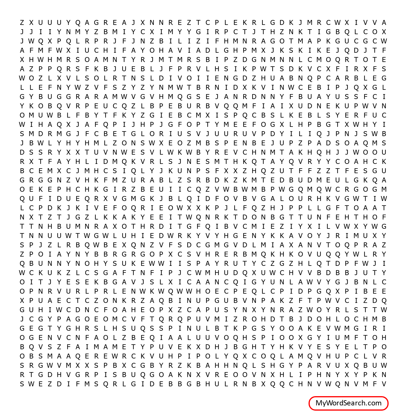 Easter Word Search - Hard