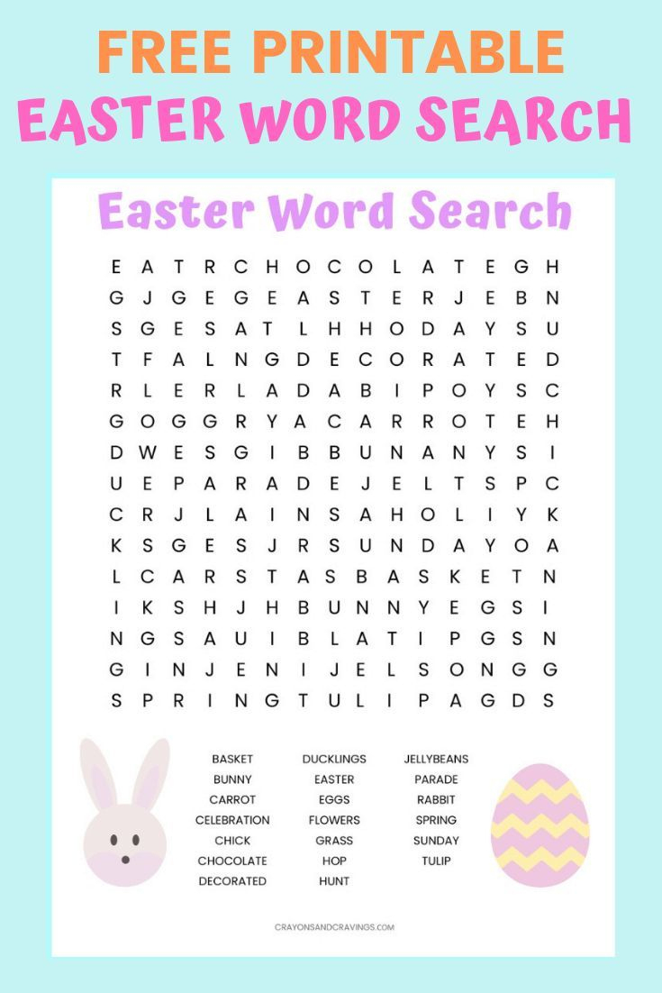 Free Printable Easter Word Searches For Adults Word Search Printable   Easter Word Search Printable Worksheet With 20 Easter Themed 2 