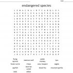 Endangered Species Word Search   Wordmint