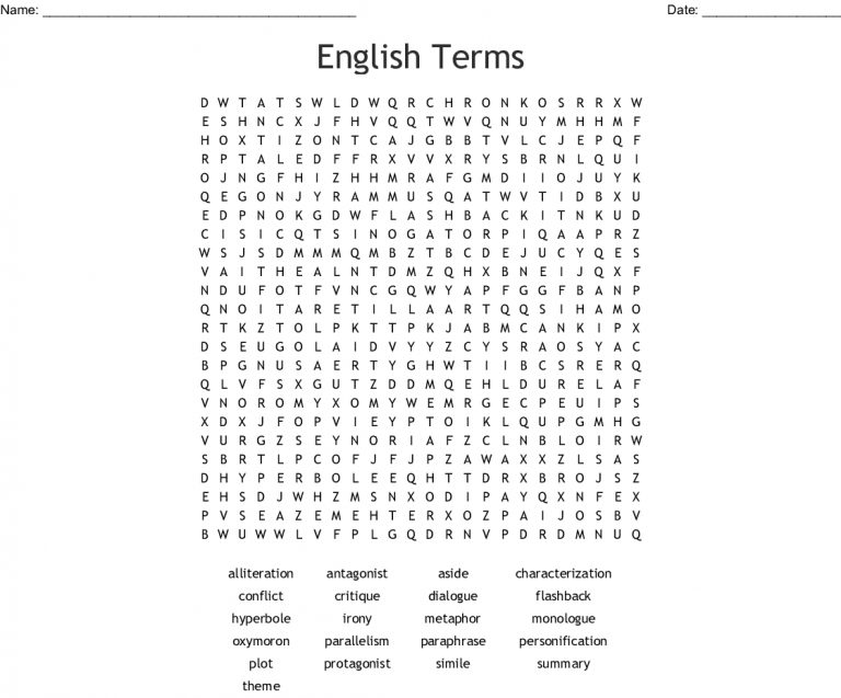 English Terms Word Search Wordmint Word Search Printable