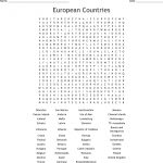 European Countries Word Search   Wordmint