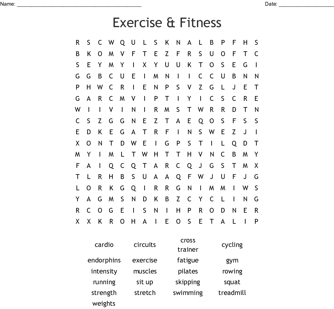 exercise-word-search-printable