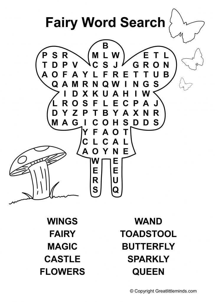 Fairy Word Search Printable