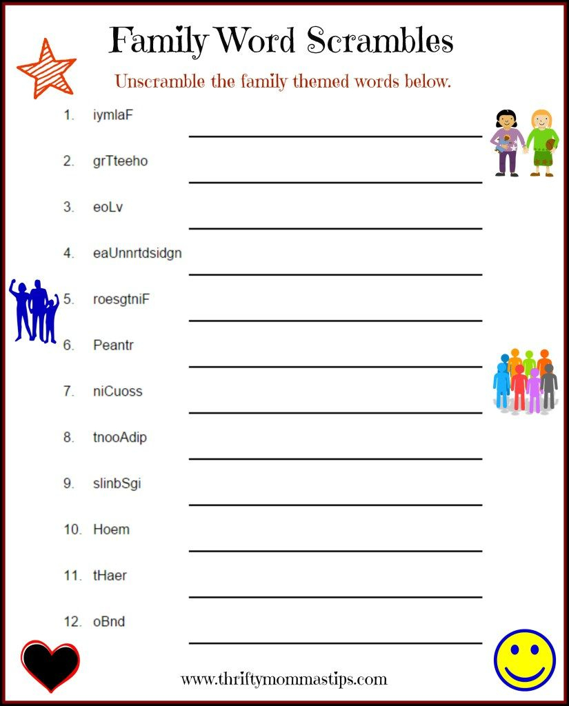 Family Puzzle Word Game Printable | Family Reunion Favors